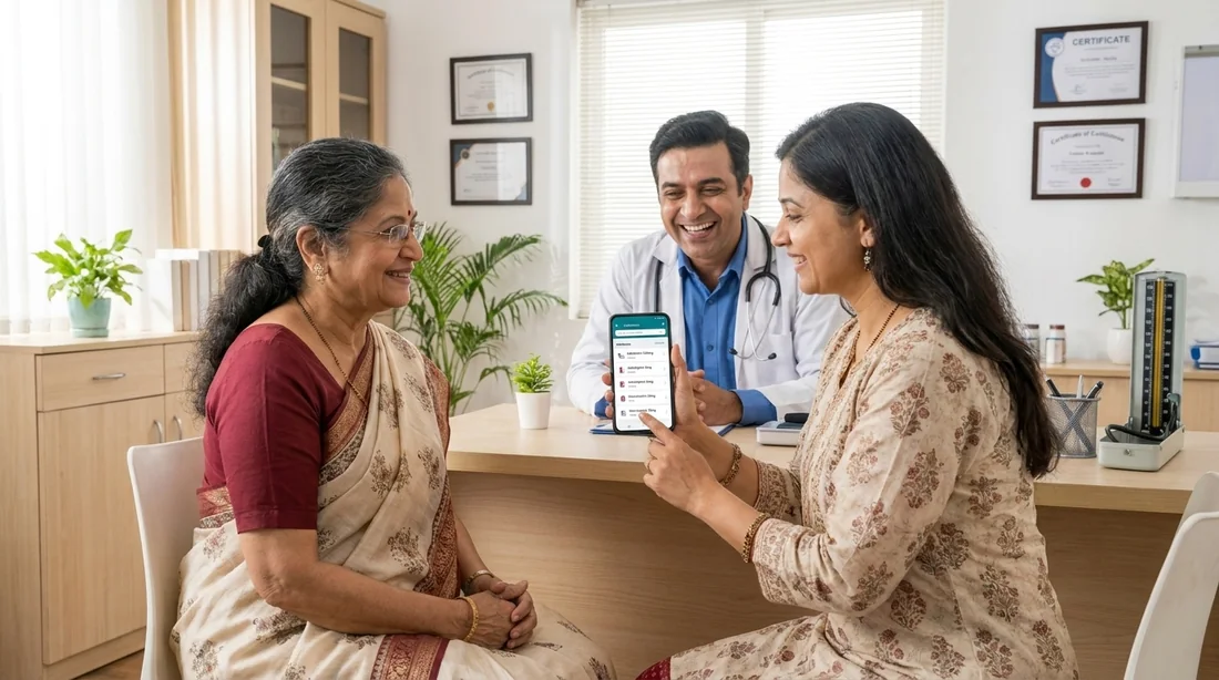 A new specialist asks what medicines she is on